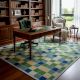 Handmade Bold Cotton and Wool Handknotted Rug for Artistic Rooms